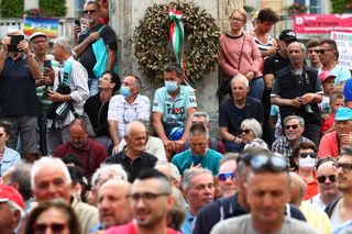 Fans roadside at stage 11 of the 2022 Giro
