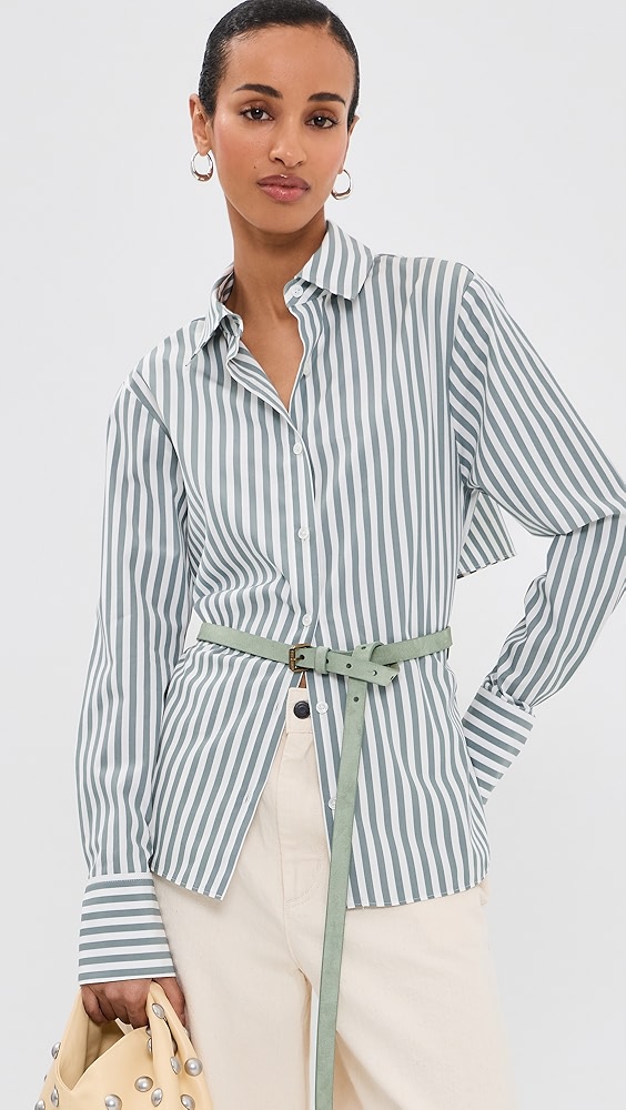 Monse Leather Belt Backless Shirt