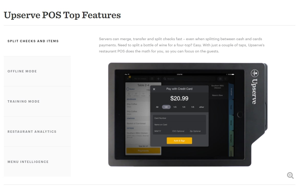 Upserve POS point of sale system