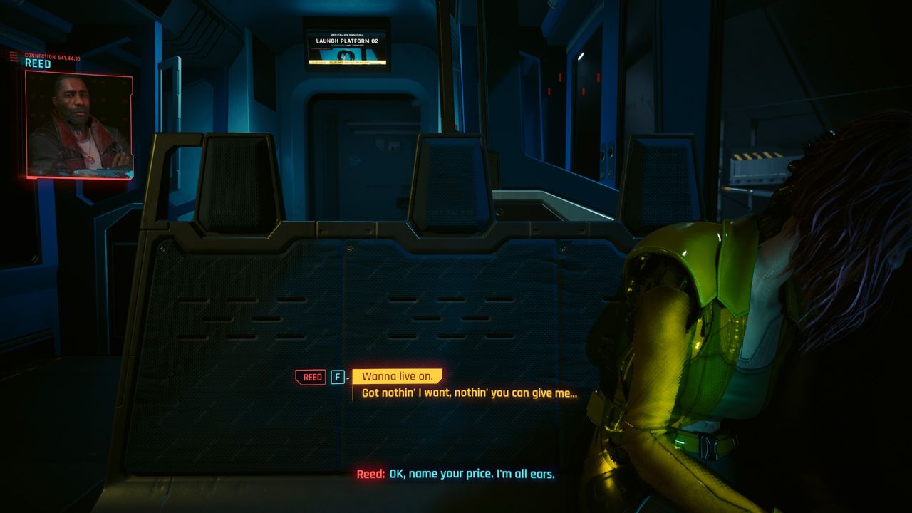 Cyberpunk 2077: Phantom Liberty endings - Reed on the holo