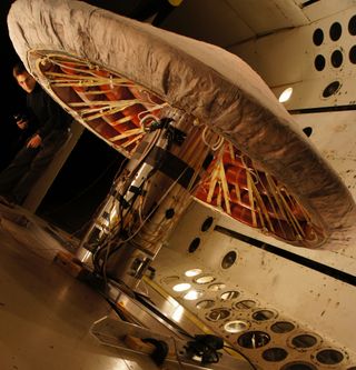 The IRVE-3 went through a complete inflation system test under vacuum conditions in the Transonic Dynamics Tunnel at NASA’s Langley Research Center in Hampton, Va.