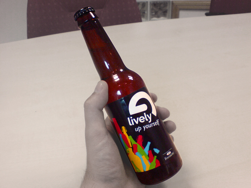 A bottle of Lively Up Yourself, yesterday. It&#039;s empty now.