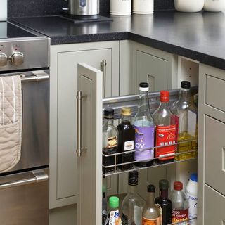 kitchen with larder drawers and induction hob