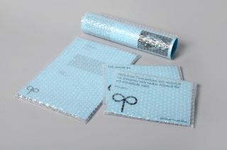 This bubble wrap design by Linus Bronge is eye-catching, protects the contents, and references the neonatal care of the client, Stiftelsen Tummeliten
