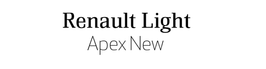 Font pairings: Renault and Apex