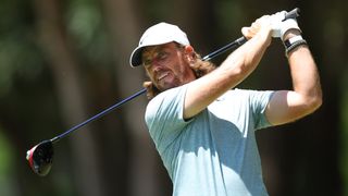 Tommy Fleetwood takes a shot during the 2023 RBC Heritage