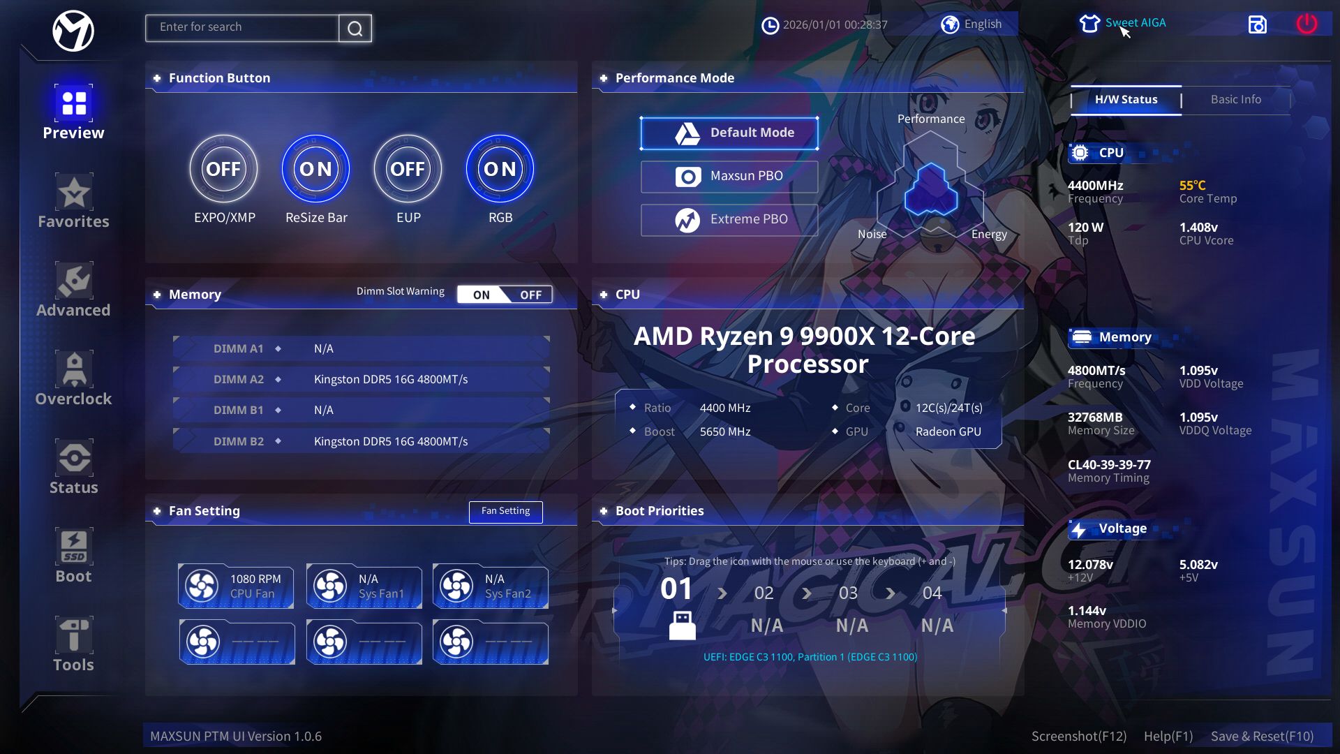 Maxsun Terminator B850M Pro II - BIOS