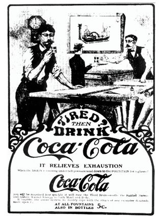 Coca-Cola's world-renowned logo appears on some of its very earliest adverts.