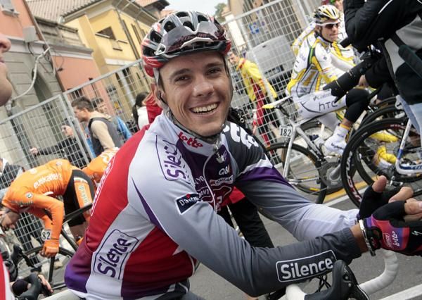 Philippe Gilbert (Silence-Lotto), a favourite for victory, looks quite relaxed on the start line.