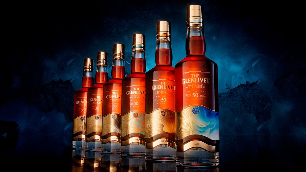 The Glenlivet whisky bottles featuring AI art