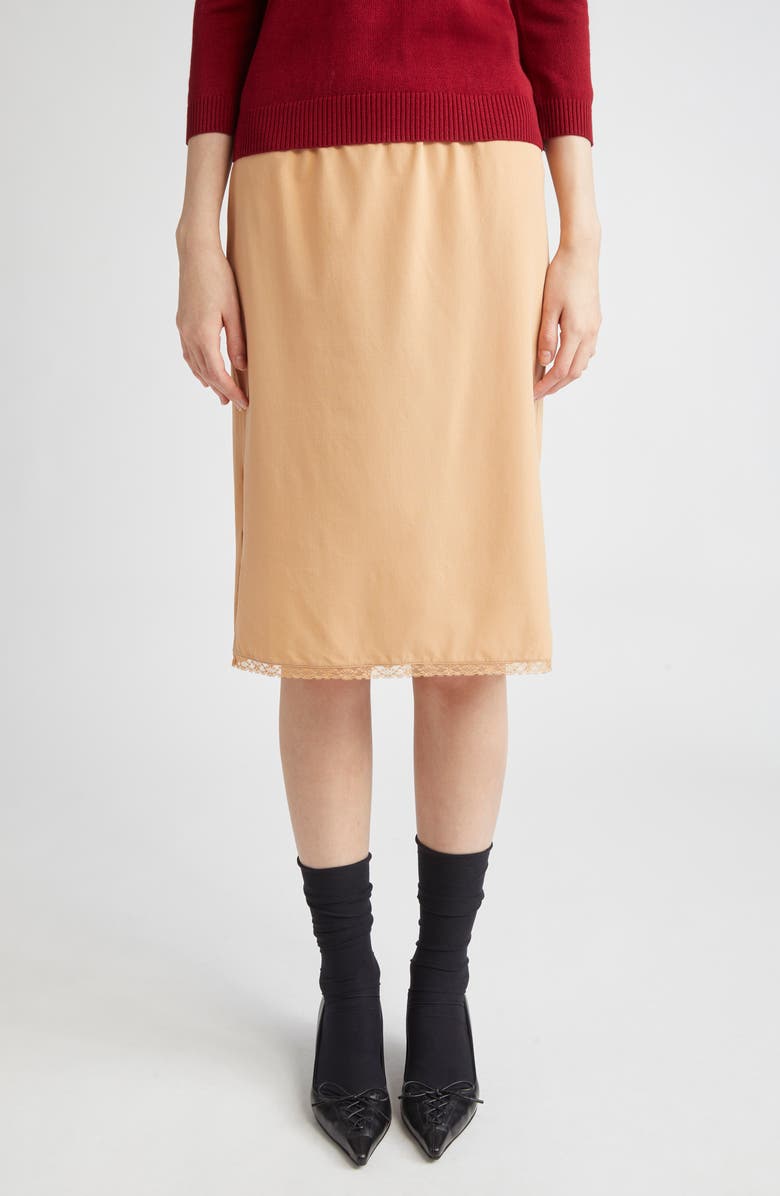 Lace Trim Midi Skirt