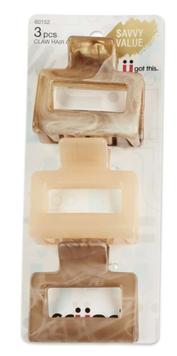 3 neutral toned mini claw clips