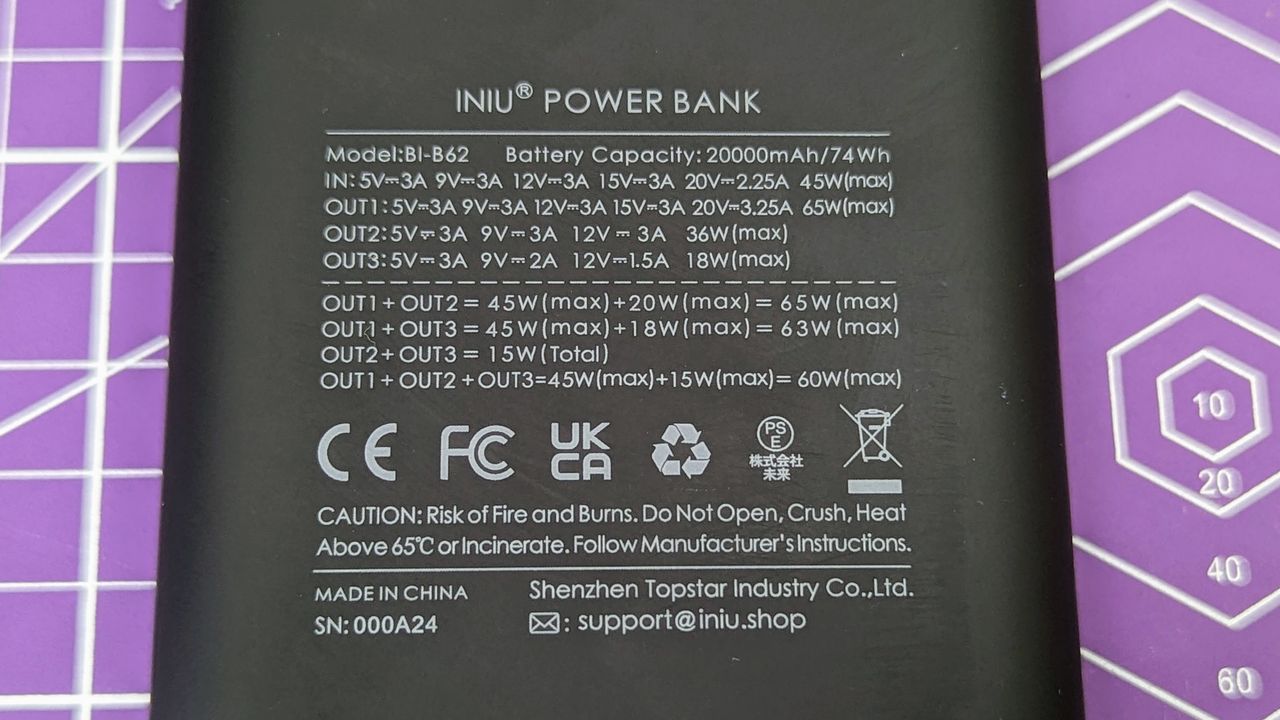INIU B62 20,000mAh power bank