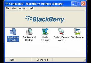 The Blackberry Desktop Manager for backup, synchronization with desktop and other functions