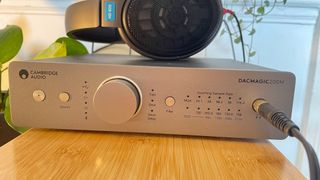Cambridge Audio DacMagic 200M lifestyle with Sennheiser headphones