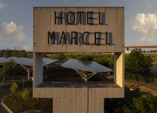 Hotel Marcel road sign