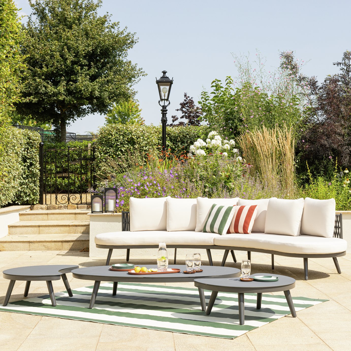 Habitat Santorini 6 Seater Rattan Effect Garden Sofa Set