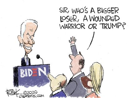 Political Cartoon U.S. Biden Trump losers suckers