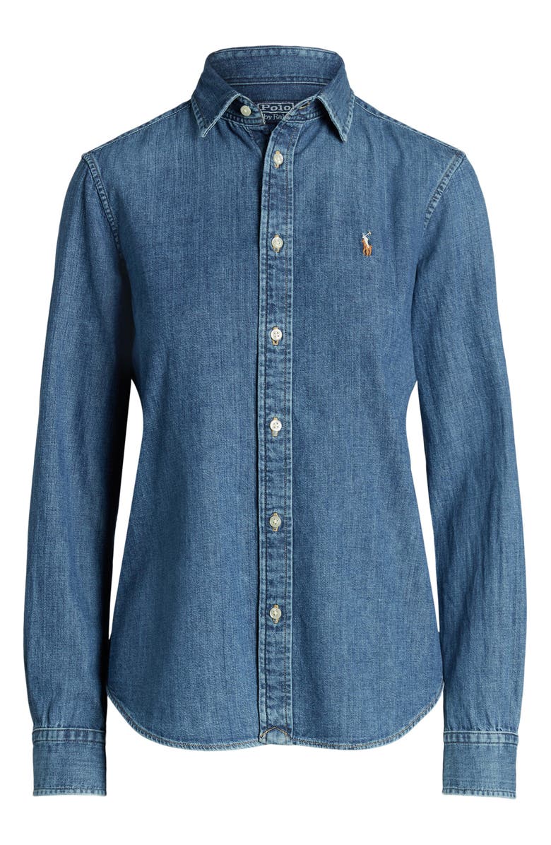 Slim Fit Denim Button-Up Shirt