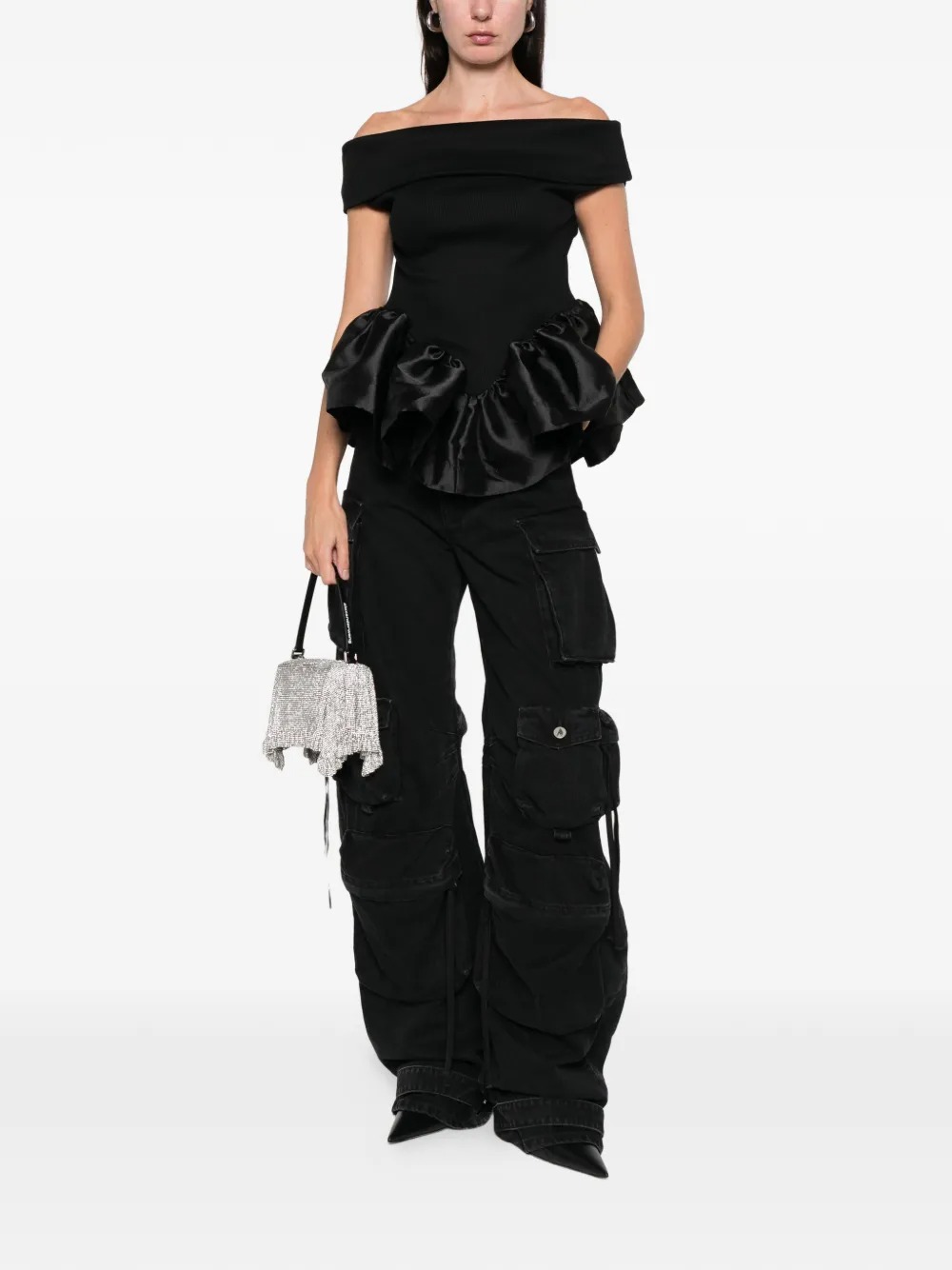 Marques'almeida Off-Shoulder Peplum Top