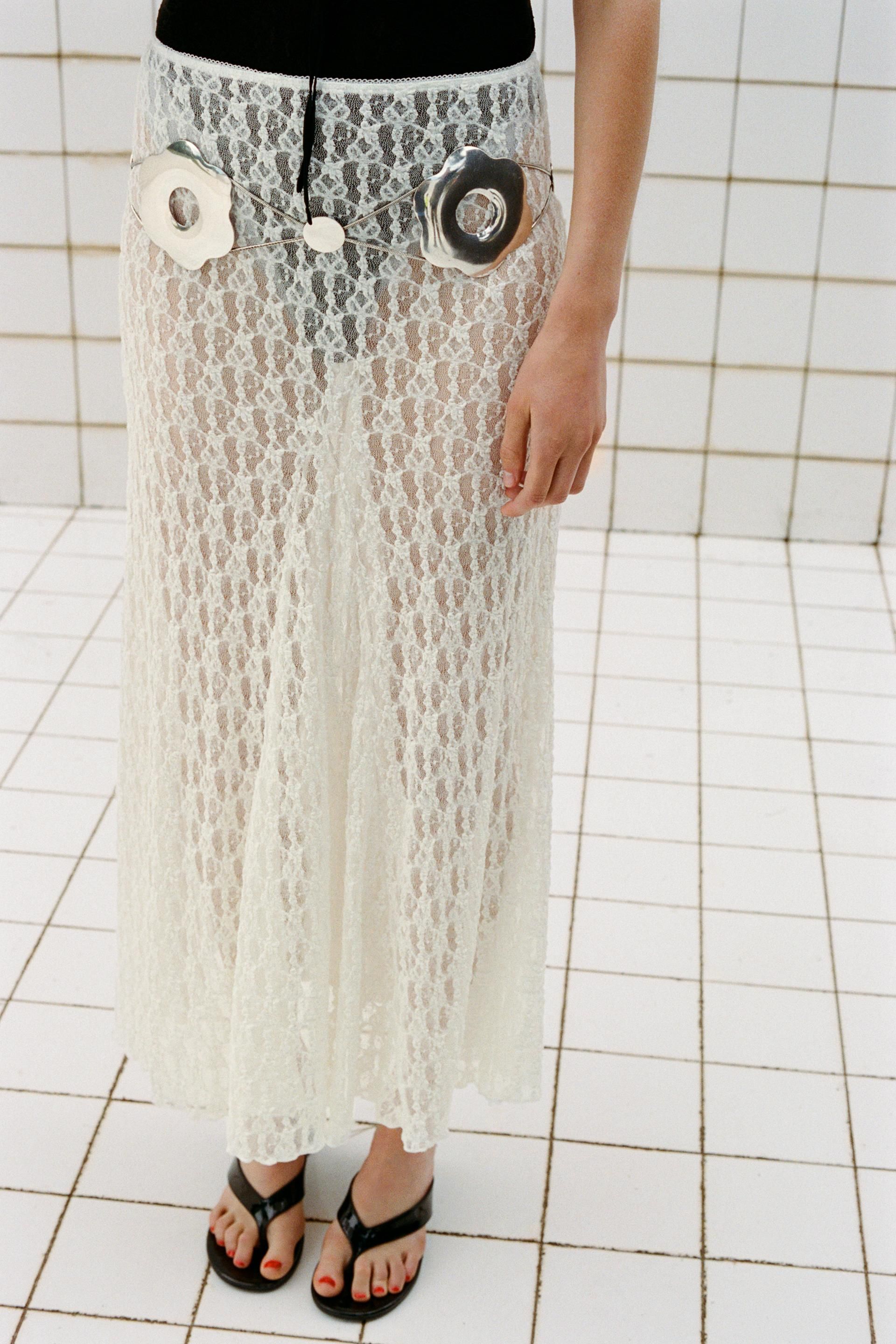 ZARA, Long Lace Skirt