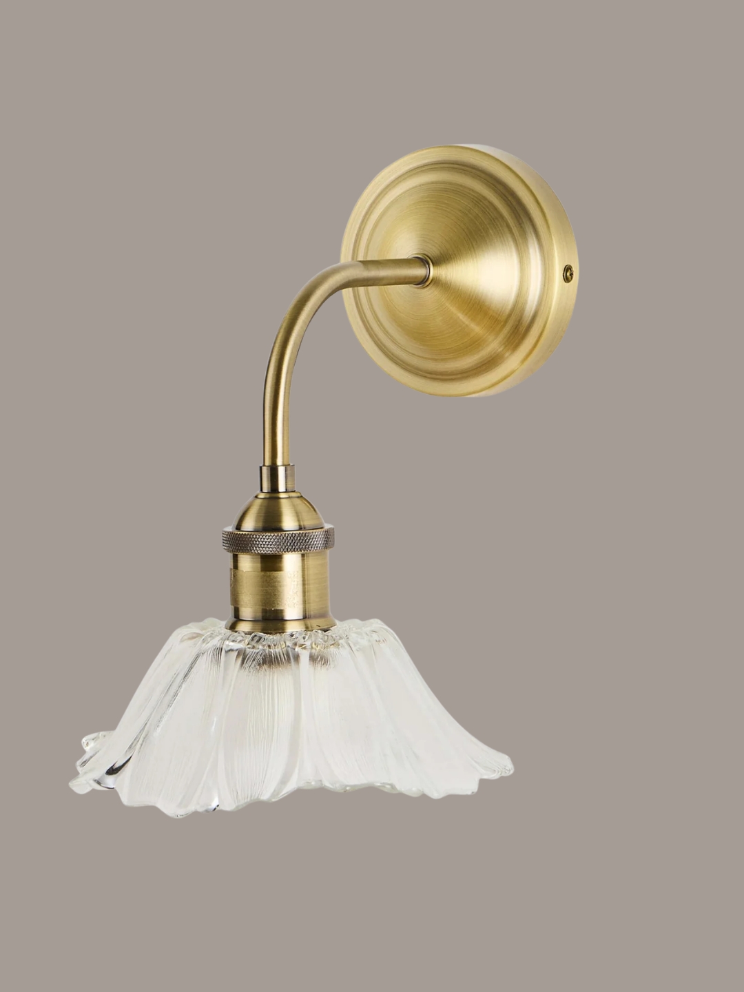 DUSK, Petal Glass Brass Wall Light - Brass