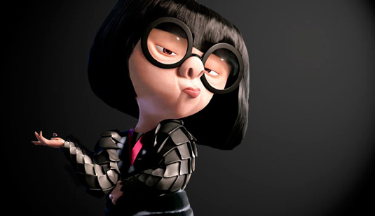 The Incredibles director Brad Bird wanted Edna to be a similar character to 'Q' in the James Bond films, and combined cutting edge fashion with state of the art gadgets in her designs