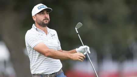 Stephan Jaeger watches his tee shot on hole #2 during the third round of the Fortinet Championship.