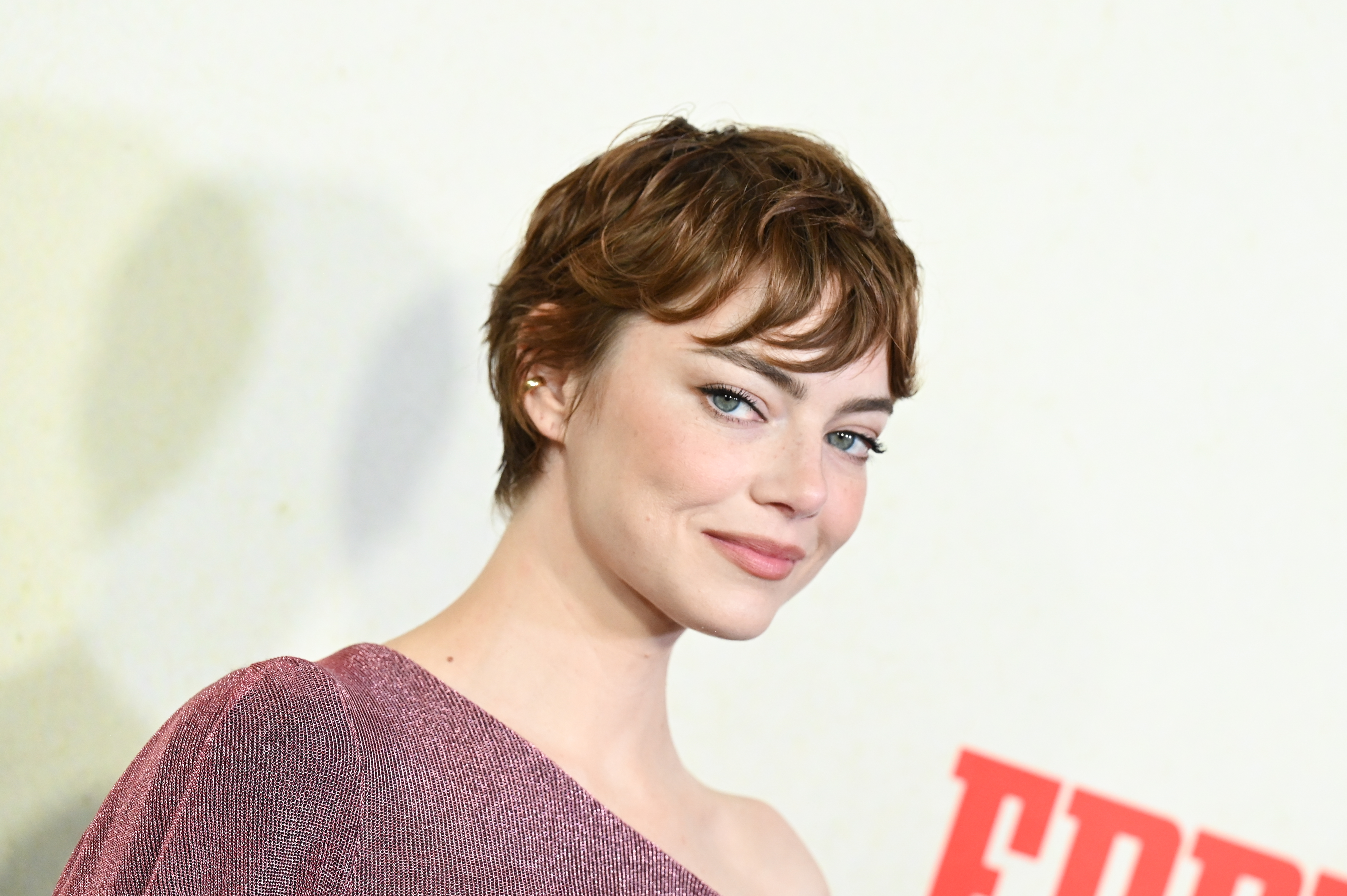 Emma Stone at the "Eddington" premiere in Los Angeles