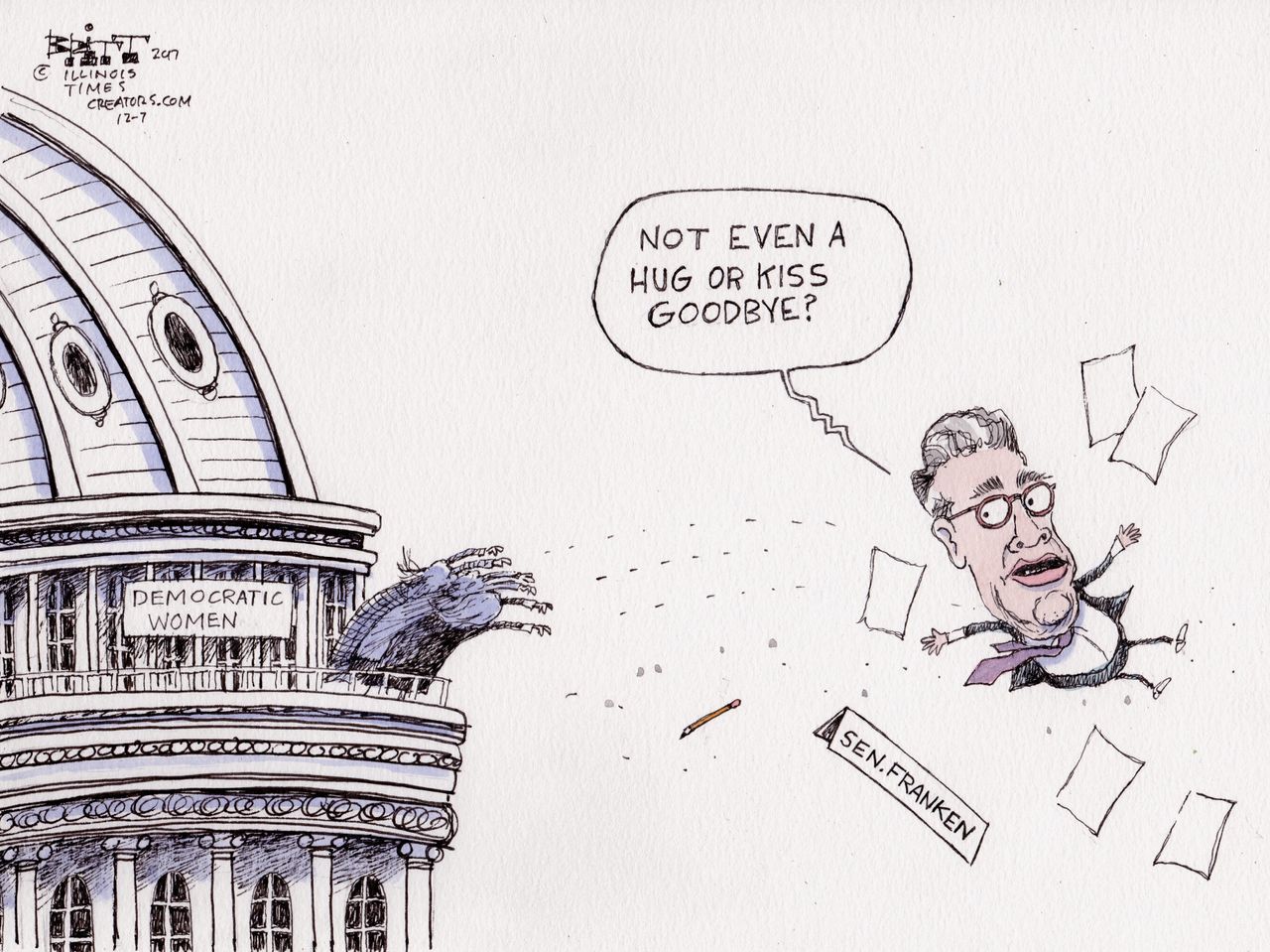 Political cartoon U.S. Al Franken sexual harassment