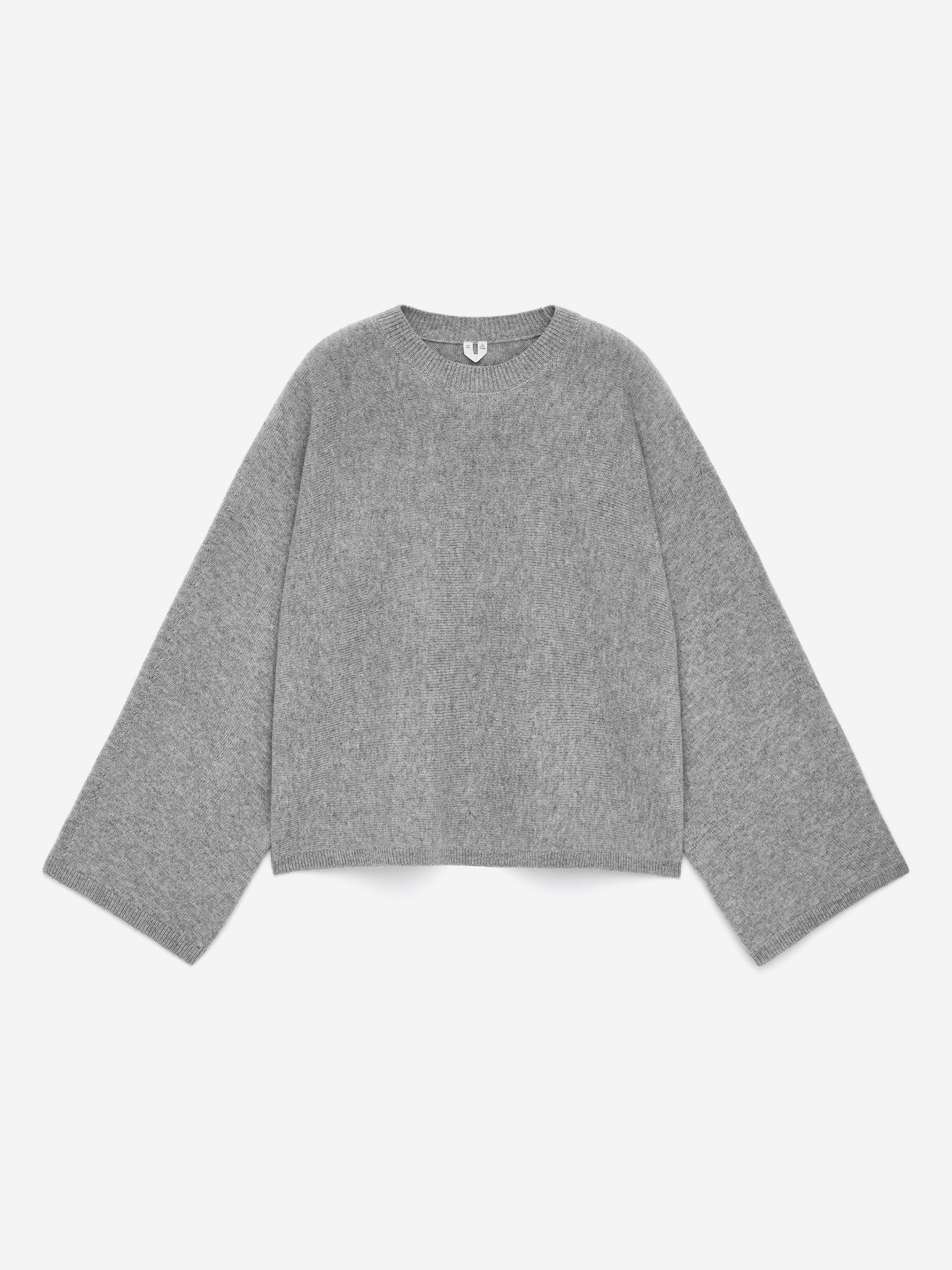 Cut-Out Pure Cashmere Jumper&amp;#8203; &amp;ndash; Grey Melange &amp;ndash; Arket Gb