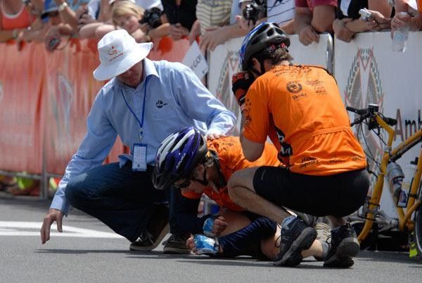 A rider recovers