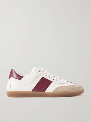 Cassetta Suede-Trimmed Leather Sneakers