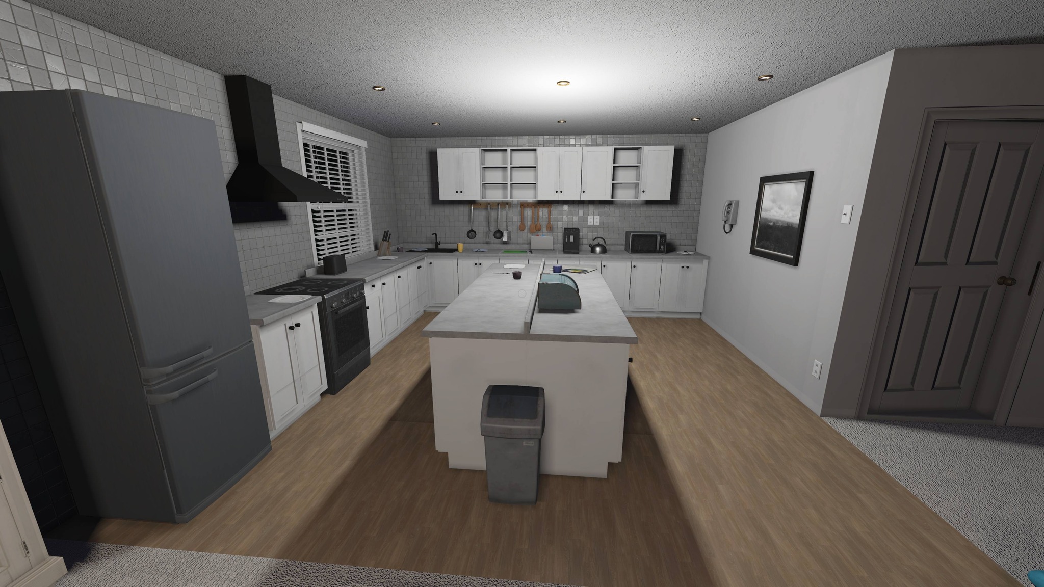 Tanglewood Drive's old kitchen, which looks more clean, white and sterile