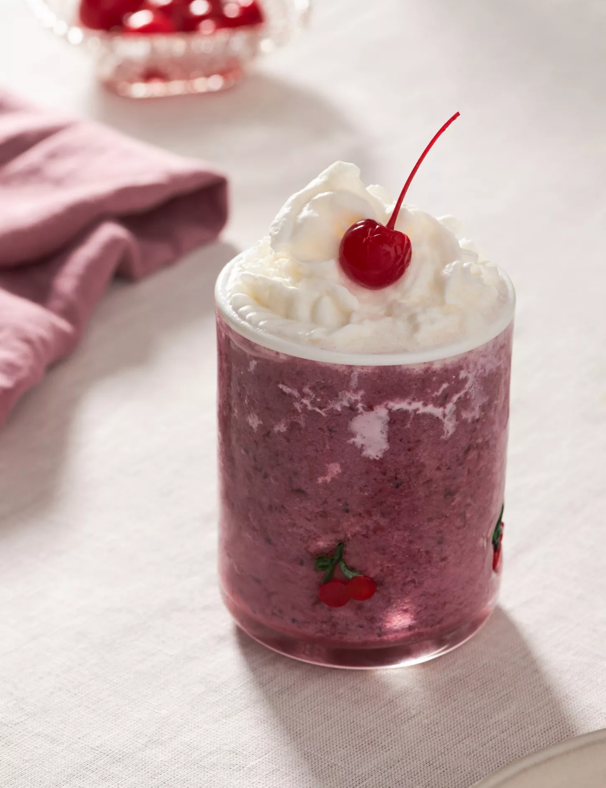 Cherry motif glassware