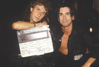 Pete Trewavas and Steve Hogarth on the Hooks In You video shoot, August 1989