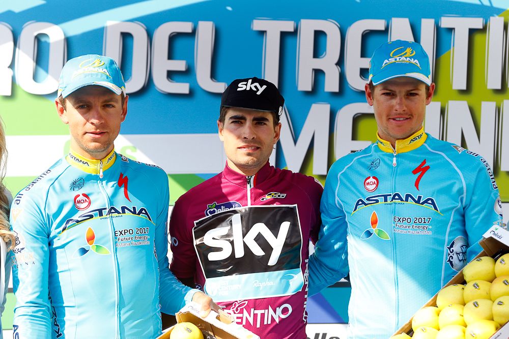 Mikel Landa (Team Sky), Tanel Kangert and Jakob Fuglsang (Astana)