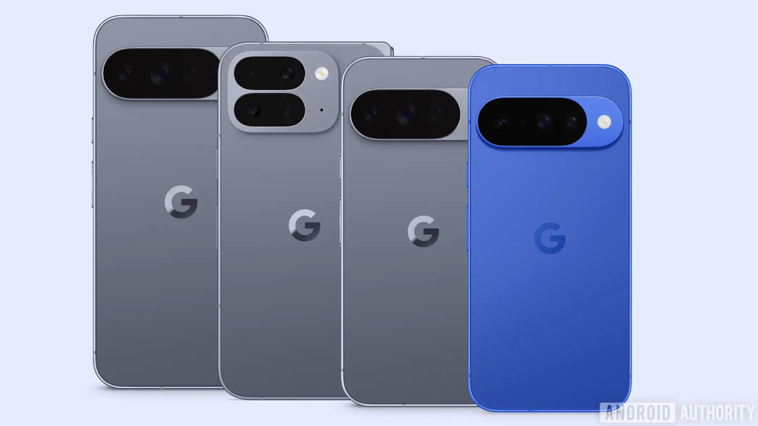 A render of all four Pixel 10 models, leaked by Google itself