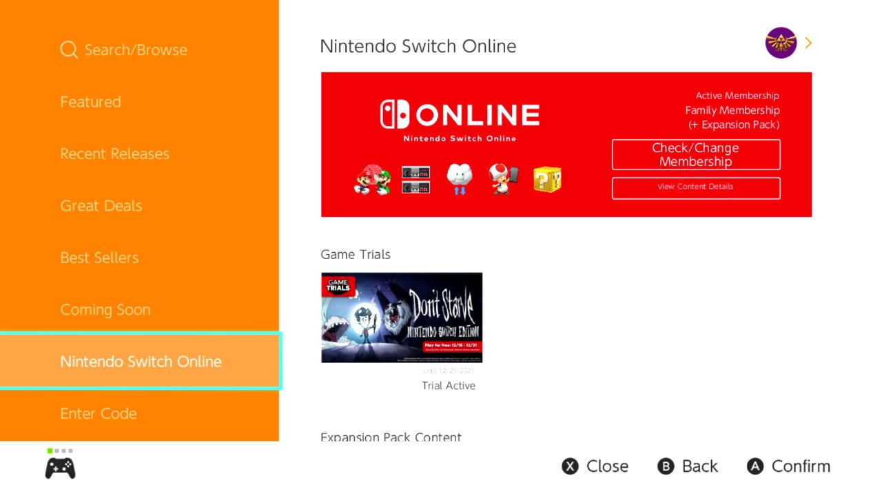 Choose Account Nintendo Eshop Nintendo Switch Online Membership