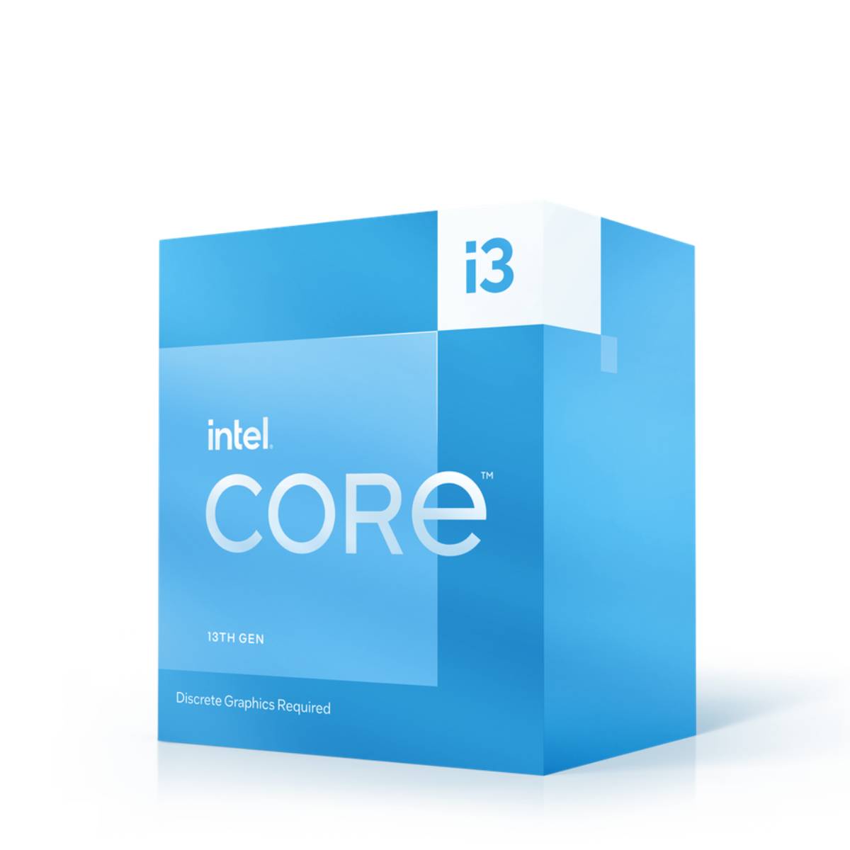 An Intel Core i3-13100F against a white background
