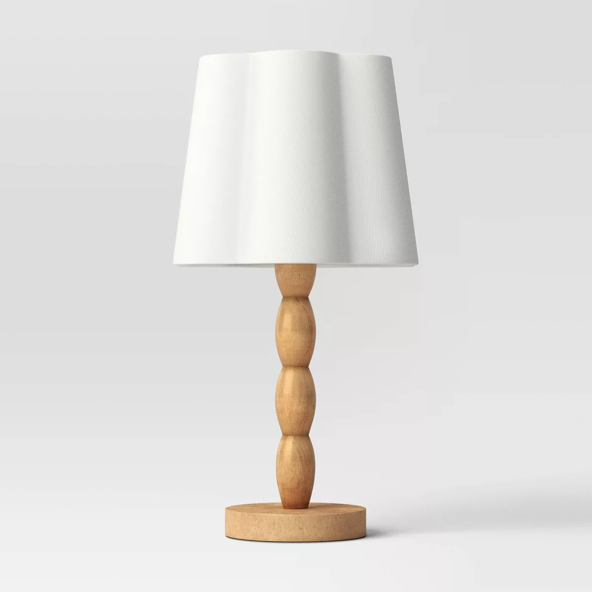 Turned Wood Table Lamp With Scalloped Shade - Room Essentialsu0026#8482;