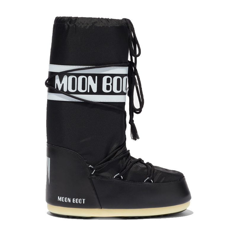 Black tall nylon icon Moon Boots