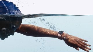 Apple watch screen protectors: the Apple Watch Series 2 being used by a swimmer.
