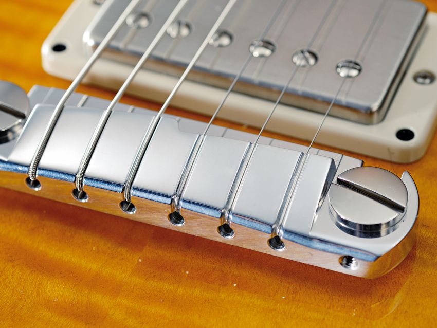 A PRS vibrato is standard, but the Stoptauk bridge like this is an option.