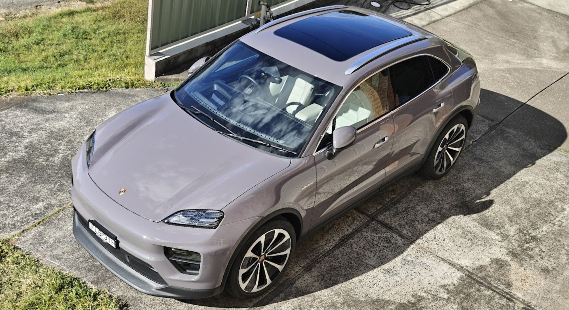 The Porsche Macan Electric from the top