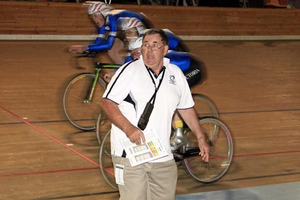 Victorian coach Hilton Clarke looks at the time...