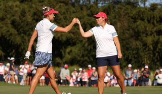 Lexi Thompson and Lauren Coughlin fist pump