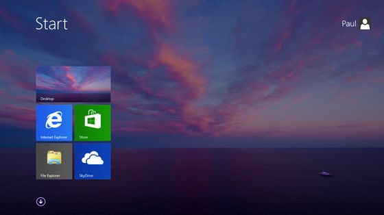 Windows 8.1 Start screen