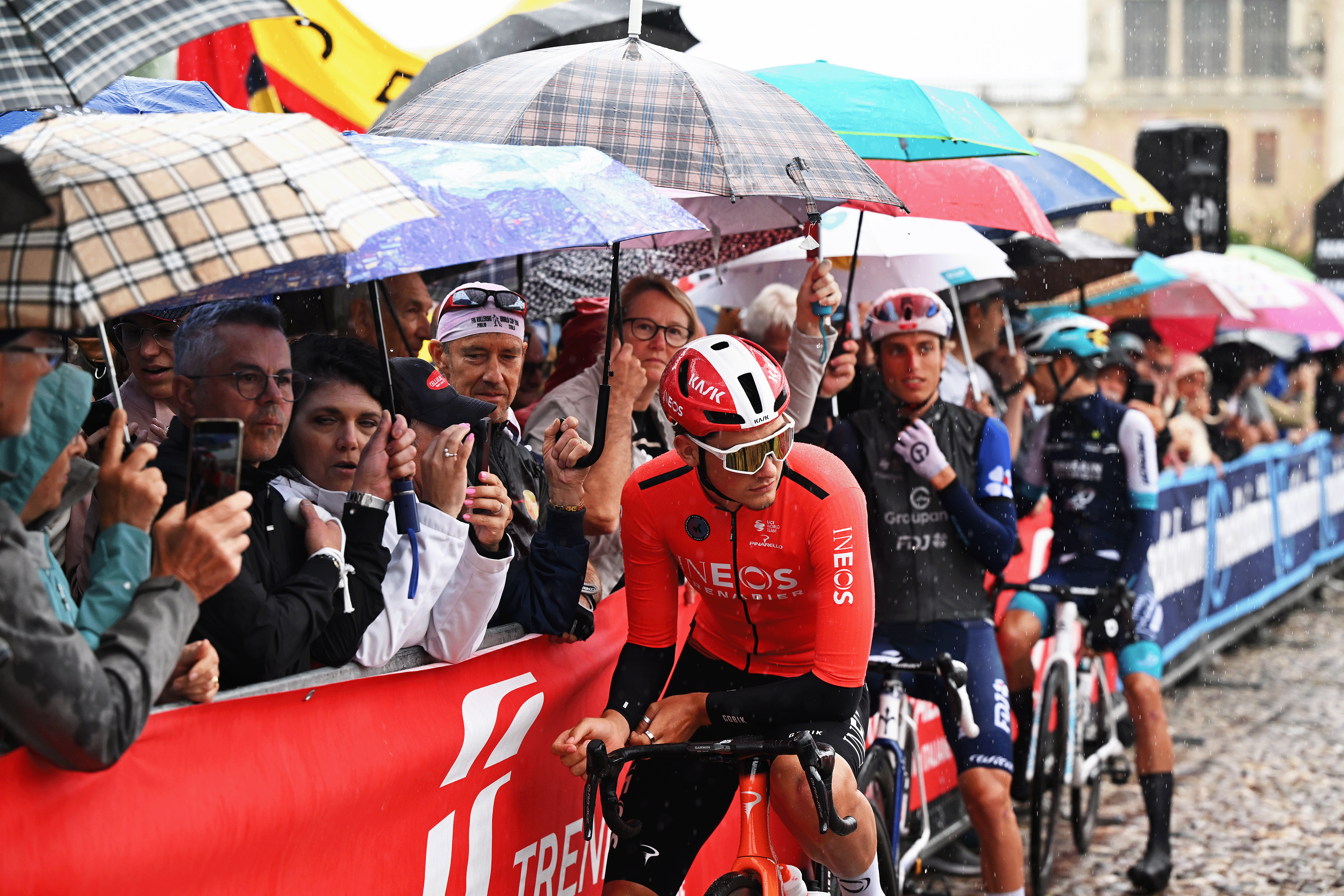 PIAZZOLA SUL BRENTA, ITALY - MAY 27: Joshua Tarling of Great Britain and Team INEOS Grenadiers prior to the 108th Giro d'Italia 2025, Stage 16 a 203km stage from Piazzola sul Brenta to San Valentino (Brentonico) 1316m / #UCIWT / on May 27, 2025 in Piazzola sul Brenta, Italy. (Photo by Dario Belingheri/Getty Images)
