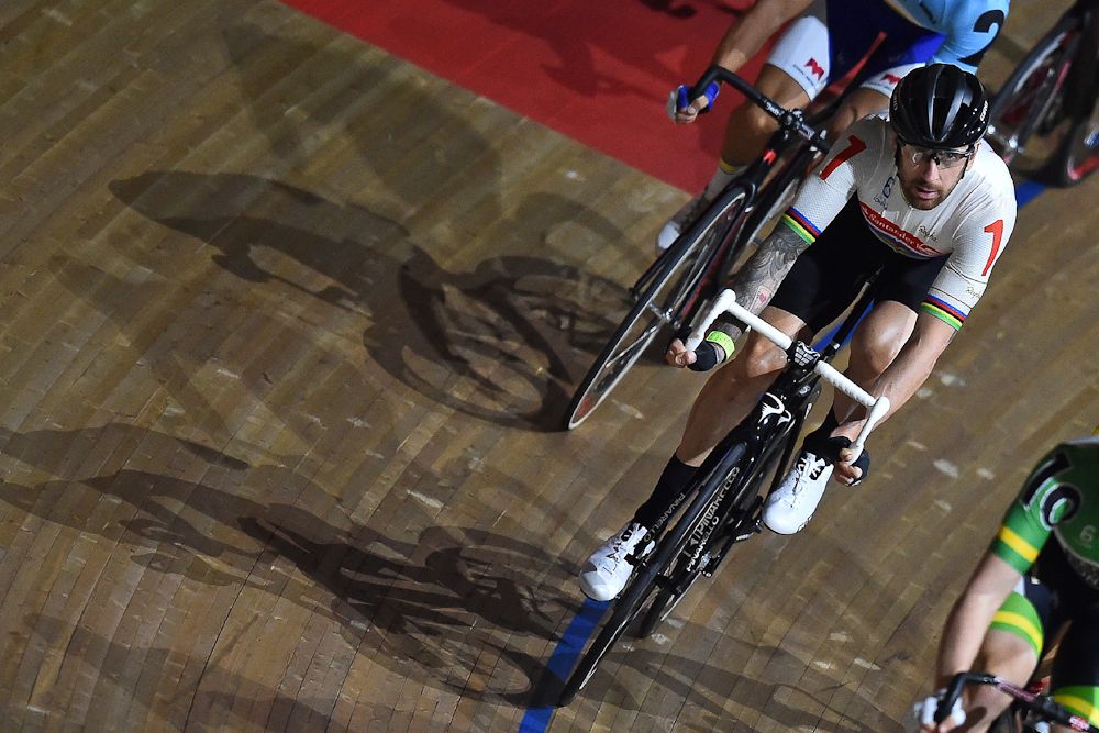 Bradley Wiggins competes in the Six day London on opening night.